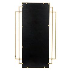 an art deco style black and gold metal frame with brass trimmings on the sides