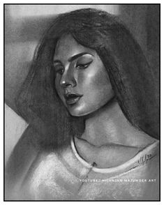 Drawing Charcoal Sketch, Charcoal Portraits, Free Hand Drawing, Basic Drawing, Charcoal Art, Drawing Challenge, Drawing Tips, Learn To Draw