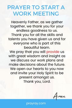 Monday morning prayer for a work meeting Prayer For School Assembly, Prayer For Morning, Morning Prayer Before Work, Morning Prayer For School, Monday Morning Prayer