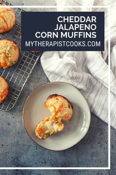 cheddar jalapeno corn muffins on a plate