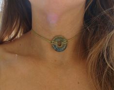 "This choker necklace is made of waxed cording in your choice of brown or tan and is adorned with a 20 mm porcelain turquoise focal bead. Necklace is finished with a sterling plated lobster claw clasp. Choose from black or tan cord and your choice of cord length: 11\",12\", 13\" 14\", 15\" or 16\". Please measure your neck before ordering to insure a perfect fit." Red Pendant, Leather Choker Necklace, Burnt Red, Red Pendants, Boho Accessories, Homemade Jewelry, Leather Chokers, Funky Jewelry, Jewelry Lookbook