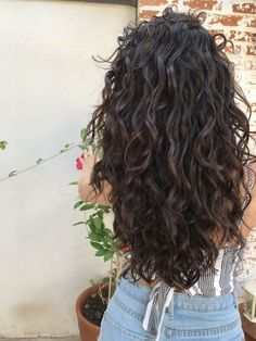 Voluminous Wavy HairBlack Wavy Hair- #Hair #HairBlack #Voluminous #Wavy Check more at https://howcandothis.com/hairstyleideas/voluminous-wavy-hairblack-wavy-hair/ Perm On Thick Long Hair, Dark Brown Hair Wavy Natural, Natural Wavy Hair Color Ideas, Natural Dark Brown Hair With Dimension, Wavy Perm Loose Long Hair, Dark Brown Permed Hair, Dark Permed Hair, Haircuts For Long Wavy Curly Hair, Thick Curly Wavy Haircut