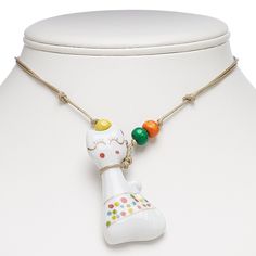 Versatile and artistic cat necklace brings eye-catching flair to your wardrobe or fashion displays. Whether you're shopping for yourself or looking to dress up your storefront, it's ready to boost your sales and draw in customers with instant style gratification. Colors, shapes and sizes may vary in each lot. White Adjustable Whimsical Necklace, Adjustable Whimsical White Necklace, Adjustable White Hand Painted Necklaces, Adjustable White Hand Painted Necklace, Fashion Displays, Macrame Knot, Cat Necklace, Cotton Cord, Waxed Cotton