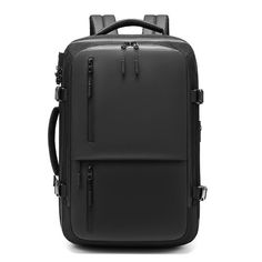 Multi-functional Backpack Men's Trend In Europe And America - Trendha Versatile Durable Black Backpack, Large Capacity Black Backpack For Hiking, Functional High-capacity Backpack, Black Anti-theft Bags For Hiking, Laptop Backpack Mens, Mens Backpack Travel, Laptop Travel, Business Backpack, Computer Backpack