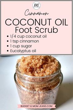 Looking for a DIY foot scrub for a DIY pedicure? This is the best DIY foot scrub you'd ever use. Click the link to make a cinnamon foot scrub. #footscrub #diyscrub #diyfootscrub #homemadefootscrub #diypedicurescrub #pedicure Diy Foot Scrub Recipes, Foot Scrub Recipe, Joululahjat Diy, Scrub Coconut, Diy Body Scrub Recipes, Diy Sugar Scrub Recipe, Body Scrub Recipe, Sugar Scrub Homemade, Homemade Scrub