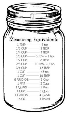 a mason jar filled with measuring measurements