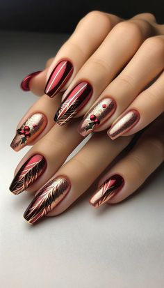 November Nails Fall, Elegant Touch Nails, Nail Art Noel, Art Deco Nails, November Nails, Beautiful Nail Designs, Autumn Nails