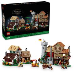 the lego medieval village set is in its box and ready to be built into someone's house