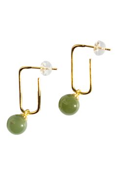 in stock Jade Beads, Jade Green, Gold Plated Sterling Silver, Light Green, Jade, Gold Earrings, Gold Plate, Carving, Stationery