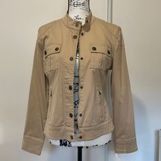 Never Wore It . Excellent Condition Casual Fitted Cream Outerwear, Khaki Jacket, Dress Barn, Clothing Items, Women's Dress, Jackets For Women, Jackets & Coats, Cream, How To Wear