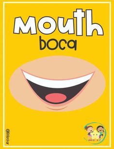 a yellow poster with the words mouth boo on it