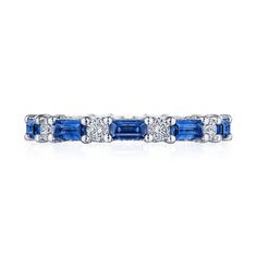 Baguette Sapphire and Round Diamond Eternity Band Round Diamond Eternity Band, Tacori Engagement Rings, Three Stone Engagement, Eternity Wedding Band, Three Stone Engagement Rings, Stone Engagement Rings, White Gold Jewelry, Diamond Wedding Band, Eternity Band Diamond