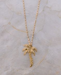 Royal Palm necklace | The Salty Babe Palm Necklace, Ocean Sunrise, Swimming In The Ocean, Paris Jewelry, Ring Bag, Dainty Chain, Beach Beauty, In The Ocean, Girly Jewelry