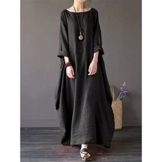 Season:Summer,Spring; Fabric:Polyester; Sleeve Length:3/4 Length Sleeve; Look After Me:Machine wash; Gender:Women's; Style:Casual; Elasticity:Inelastic; Occasion:Daily,Weekend; Fit Type:Loose Fit; Dresses Type:White Dress; Pattern:Plain; Design:Pocket; Neckline:Crew Neck; Front page:FF; Listing Date:04/11/2024; Production mode:External procurement; Bust:; Length:; Shoulder Width:; Dress Length Type:Maxi Dress; Print Type:non-printing White Dress Maxi, Linen Dress Women, White Cotton Dress, Cotton Linen Dresses, Cotton Dress Summer, White Dresses For Women, Spring Fabric, White Dress Summer, Plain Design