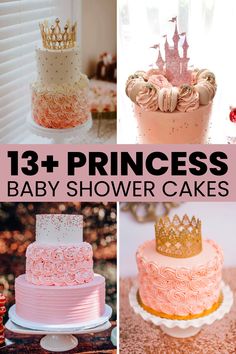 princess baby shower cakes Princess Themed Baby Shower, Baby Girl Disney Baby Shower Ideas, Pink And Gold Princess Cake, Dessert For Baby Shower Girl, Once Upon A Time Cake Ideas, Pink Princess Cake Ideas, Princess Themed Baby Shower Ideas, Little Princess Baby Shower Ideas, Pink And Gold Baby Shower Cake