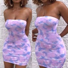 Size Medium Casual Pastel Mini Dress For Summer, Casual Pink Strapless Mini Dress, Pastel Mini Dress For Summer, Pastel Mini Dress For Spring, Fitted Pastel Mini Dress For Spring, Strapless Purple Mini Dress For Spring, Trendy Purple Spring Dresses, Off Shoulder Bodycon Dress, Elegant Bodycon Dress