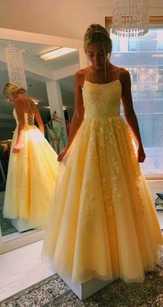 SP1146,Fancy Spaghetti Straps Long Grils Yellow Graduation Senior Lace Prom Dresses 2020 · SofieProm · Online Store Powered by Storenvy Champagne Prom Dress Long, Champagne Prom Dress, School Dance Dresses, Dresses Yellow, Lace Prom Dresses, Trendy Prom Dresses, Prom 2020, Prom Dresses Yellow, Stunning Prom Dresses