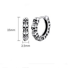 Overview: 100% new design and high quality Must-have for fashion women Have a beautiful appearance Specifications: Material:ﾠ Silver Jewelry Style:ﾠ Europe and America Processing:ﾠ Electroplating Style: women's style Color :ﾠ 925 silver skull earrings Package Content: Pair of earrings x 1 Trendy Silver Skull Jewelry, Trendy Silver Halloween Earrings, Skull-shaped Metal Earrings, Silver Skull Earrings With Skull Print, Silver Punk Cartilage Earrings, Silver Skull Earrings For Pierced Ears, Silver Skull Shaped Single Earring, Silver Skull Earrings, European Women