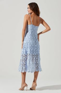 Lace midi dresses are perfect for special occasions. Shop occasion wear for spring at ASTR The Label. Wedding Day Looks, A Line Midi Dress, Periwinkle Dress, Mark Your Calendar, Green Lace Dresses, Wedding Look, Astr The Label, Navy Midi Dress, Midi Length Skirts