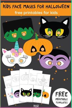 kids's halloween masks with free printables