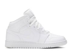 Jordan 1 Mid Triple White, Jordan 1 Low White, Nike Air Tailwind, Air Jordan 1 Mid Gs, New Nike Air Force, White Jordans, Flight Club, Christmas Clothes, Nike Air Jordan 1 Mid