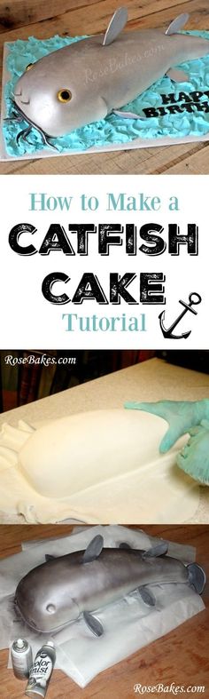 how to make a catfish cake with fondant icing and piping tips