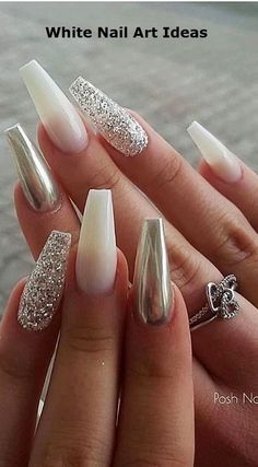 Nail Art Pictures, New Nail Designs, Young Nails, White Acrylic Nails, White Nail Art, French Nail Designs, Nails Christmas, Nails French, Trim Nails