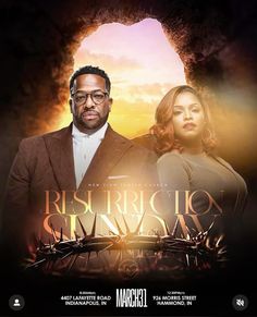 the movie poster for resurction and giveaway with an image of two people standing in front of a cave