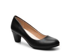 Journee Collection Luu Pump Women's Shoes | DSW Classic Low Heel Court Shoes With Rubber Cap, Elegant Block Heels For Workwear With Rubber Heel Cap, Elegant Low Block Heels With Rubber Heel Cap, Classic Round Toe Heels For Office, Classic Round Toe Office Heels, Formal Block Heels With Rubber Heel Cap, Classic Business Heels With Rubber Heel Cap, Classic Court Shoes For Business Casual, Classic Black Block Heels