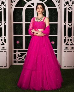 Geethika Kanumilli, Cocktail Lehenga, Pink Bridal Lehenga, Pink Gown, Pink Lehenga, Red Lehenga