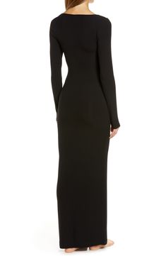 A classic everyday style, this square-neck maxi dress in ribbed stretch modal from Kim Kardashian's SKIMS hugs your body with relaxed comfort. 56" length (size Medium) Slips on over head Square neck Long sleeves Unlined 91% modal, 9% spandex Machine wash, dry flat Imported Hijabi Inspiration, Ribbed Maxi Dress, Keyhole Dress, Lounge Dress, Crewneck Dress, Long Sleeve Maxi, Long Sleeve Maxi Dress, Nordstrom Dresses, Everyday Style