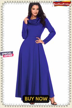 Bestdealfriday Royal Blue Cow Neck Long Sleeve Maxi Dress P1479772 Full Sleeves Dress, Trendy Maxi Dresses, Blue Cow, Dress Weights, Cowl Neck Long Sleeve, Maxi Dress Online, Pleated Maxi Dress, Wholesale Dress, Sleeve Maxi Dress