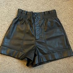 Zara Black Faux Leather Cuffed Elastic Band Shorts Women’s Size Small Brand New With Tags! 100% Pu Leather Zipper And Double Button Closure Cuffed Bottom 4 Pockets Zara Black Faux Leather Cuffed Elastic Band Shorts Size Small Nwt Faux, Leather Grunge Punk Rock Fall Fashion, Bloggers, Favorite Fashion, Influencer Black High Waist Faux Leather Shorts, High Waist Black Faux Leather Shorts, Black Leather High-waisted Shorts, Night Out Faux Leather Shorts With Pockets, High Waist Faux Leather Shorts With Pockets, Black Faux Leather Shorts With Pockets, Zara High Waist Shorts For Fall, Black Leather Shorts For Going Out, High Rise White Jeans