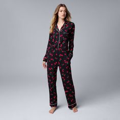 Petite Size Chart, Soft Pajamas, Sleep Set, Simply Vera Wang, Simply Vera, Pajama Bottoms, Womens Size Chart, Pajama Top, Long Sleeve Pyjamas