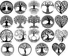 the tree of life is shown in black and white