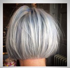 Blue and grey bob #bob #shorthair #bluehair #greyhair #silverhair Silver Grey Bob Hairstyles, Silver Bob Haircut Over 50, Short Bob Grey Hair Over 50, Short Bob Grey Hair, Short Silver Bob, Short Grey Bob Hairstyles, Silver Bob Haircut, Short Grey Bob, Silver Bob