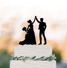 highfive Wedding couple Cake topper, bride and groom dancing silhouette cake topper wedding gift laser cut cake decor Silhouette Cake Topper Wedding, Dancing Silhouette, Initial Cake, Bride And Groom Dancing, Heart Wedding Cake Topper, Wedding Cake Toppers Initials, Couple Cake Topper, Wedding Cake Topper Silhouette, Cake Elegant