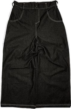 Wide Leg Streetwear Bottoms With Contrast Stitching, Wide Leg Bottoms With Contrast Stitching For Streetwear, High-waist Pants With Contrast Stitching For Streetwear, High Waist Pants With Contrast Stitching For Streetwear, Streetwear Pants With Contrast Stitching, Baggy Bottoms With Contrast Stitching For Streetwear, Rock Embroidery, Skateboard Pants, High Waist Wide Leg Jeans