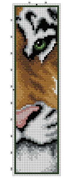 a cross stitch pattern with the image of a tiger's face