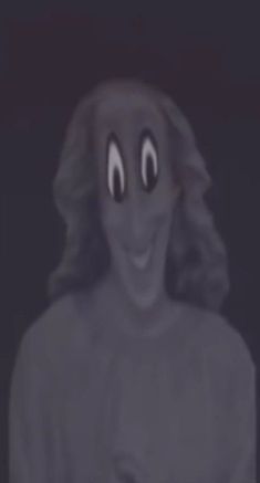 a creepy looking woman with eyes on her face