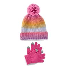 Warm up in style with our Wonder Nation Hat and Glove Set. The hat features a cozy cuffed brim and an adorable pattern, adding a sweet and trendy touch to her winter outfits. The matching gloves keep her hands snug and ready for all her cold-weather adventures. Only at Walmart. Size: One Size.  Color: Multicolor.  Gender: female.  Age Group: infant. Baby Backpack, Pom Pom Hat, Girl Backpacks, Cloth Bags, Cold Weather, Gender Female, Winter Outfits, Age Group