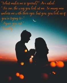 two people standing next to each other in front of a sunset with the words, what makes me special?