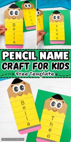 this is an easy to make pencil name craft for kids