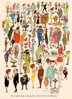 an old fashion magazine cover with many people