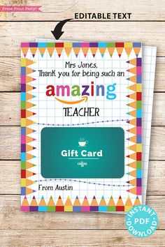 a teacher appreciation card with the words, thank you for being such an amazing teacher