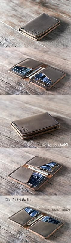 Wallet, handmade, leather, perfection!! Fotocamere Vintage, Front Pocket Wallet, Handmade Leather Wallet, Pocket Wallet, Credit Card Wallet, Leather Projects, Happy Camper, Leather Wallet Mens, Gift Ideas For Men