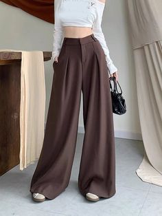 41197367853190|41197367885958|41197367918726|41197367951494 Oversize Suit, Pants Women Casual, Elegant Trousers, Outfit Ideas Korean, Wide Leg Pants Women, Y2k Outfit Ideas, Desi Fashion Casual, Classic Pants, Pant Style