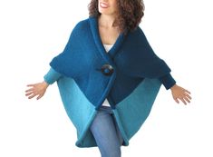 Wool Cardigan, Plus Size Cardigan, Open Front Cardigan, Wrap Cardigan, Plus Size Clothing, Oversized Cardigan Colors: Azury Blue and Petrol Blue. This lightweight loose knit cardigan is easy to wear, easy to combine. Made from super soft mohair blend yarn. This wool has great characteristics - soft, light and strong. I do hand knit all my designs and jumpers, cardigans, gloves, scarf are in a pet-free and smoke-free environment. You do not worry any of those things. Some of yarn materials might Cardigan Colors, Clothing Oversized, Plus Size Cardigan, Loose Knit Cardigan, Cardigan Plus Size, Hand Knitted Jumpers, Loose Fit Sweater, Crochet Clothing And Accessories, Plus Size Cardigans