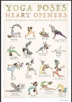 a poster with yoga poses and their meanings