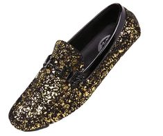 Our unique plush black microfiber background shows off a metallic splatter motif for a high-shine, eye-catching effect DRESS UP IN COMFORT: A soft lining and split driver outsole complete the look of this effortless slip-on style. This driving shoe is the perfect comfort alternative to a traditional dress shoe SLEEK SILHOUETTE: Classic driving shoe silhouette is timeless with a twist, perfect for parties, holiday events, and nights out Moccasins For Men, Shoe Silhouette, Men Shoes Casual, Driver Shoes, Mens Slip On Shoes, Mens Loafers, Moccasins Mens, Driving Moccasins, Royal Blue And Gold